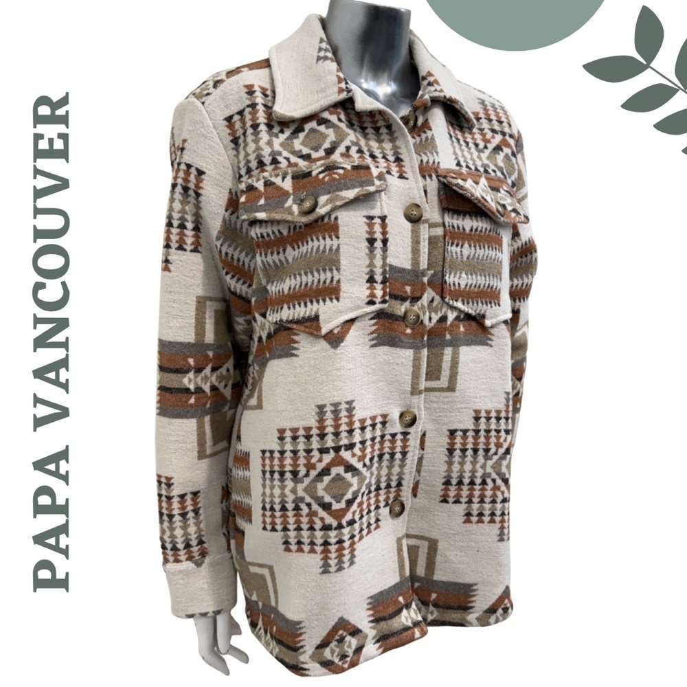 Papa Vancouver Aztec Shacket Jacket Small NWT - Picture 4 of 8